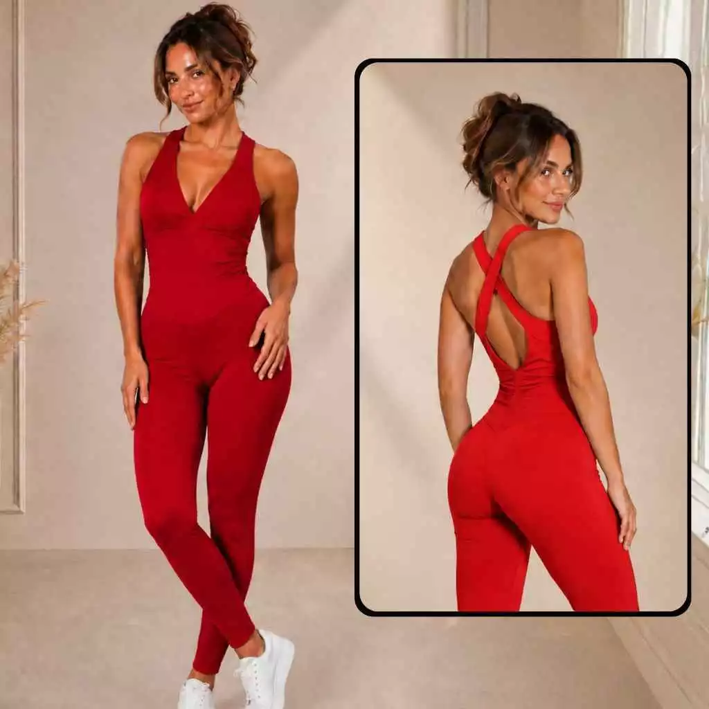 100% Zero Transparência Macacão Feminino De Academia Com Alta Compressão } Macaquinho Fitness Empina Bumbum Poliamida — imagem 1