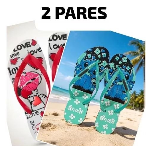2 PARES - Promoção Chinelo Sandália Rasteira Laço Duplo Feminina Chinelo Adulto 2025 Rasteirinha