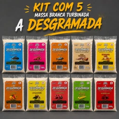 Kit 5 Massa para Pesca Turbinada A Desgramada para Pesqueiro Tambaqui Tilapia Pacu FishPro 500g
