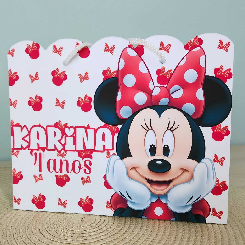 MINNIE VERMELHA - Sacolinha Personalizada | kit 10-20-30 | Festa Infantil | Lembrancinha | Aniversário