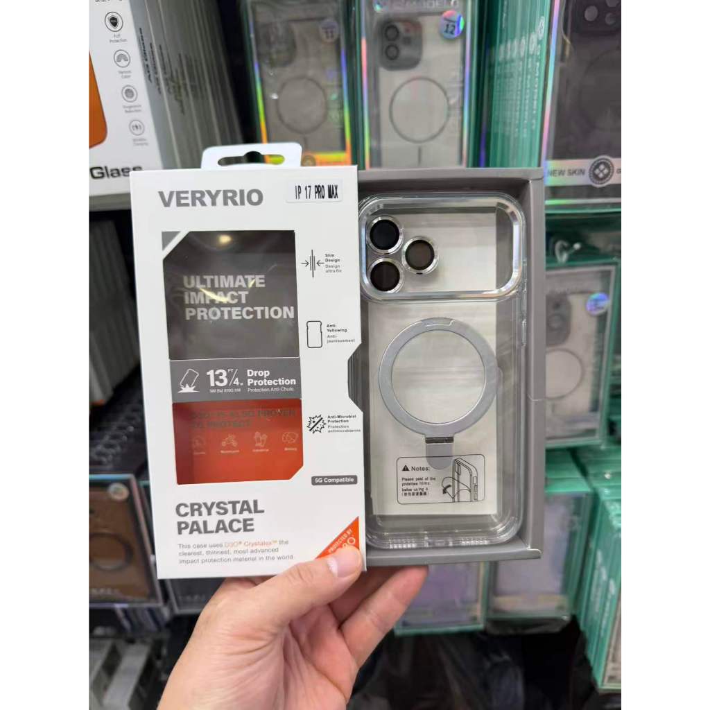 Capa Alta Transparência com Anel Magnético  | Suporte Integrado e Anti-Queda Para IPHONE11 12 13 14 15 16 17 Pro Max