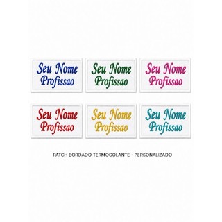 Patch Bordado Termocolante Personalizado - Nome e Profissão - Jaleco, Uniforme, Colete - Bordados Medicina Enfermagem