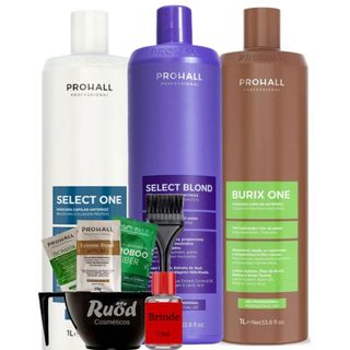 Máscaras Antifrizz Prohall 1L Select One Blond Loiro Matizador Burix One Orgânico Sem Formol, Fios Lisos, Hidratados