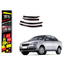 Calha de Chuva Volkswagen Polo Sedan 2003 a 2015 TG Poli Defletor 4 portas Protetor Janelas Fumê