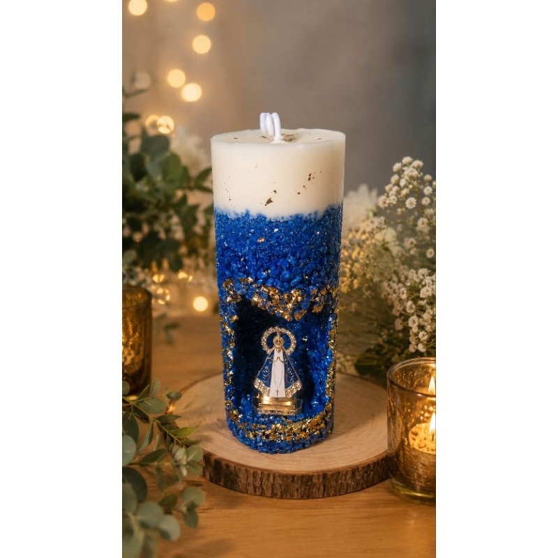Vela Gruta Nossa Senhora Aparecida Artesanal Decoração e Oração