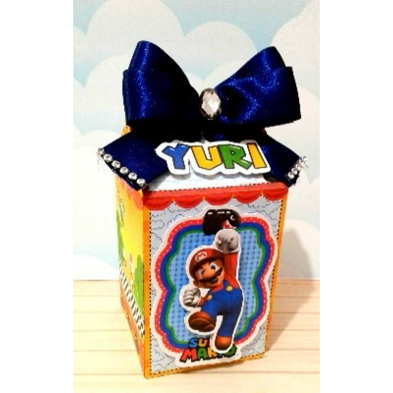 10 Caixinhas Personalizadas Super Mário | Lembrancinhas | Com Nome e Idade | Com Aplique 3D | Festa Infantil