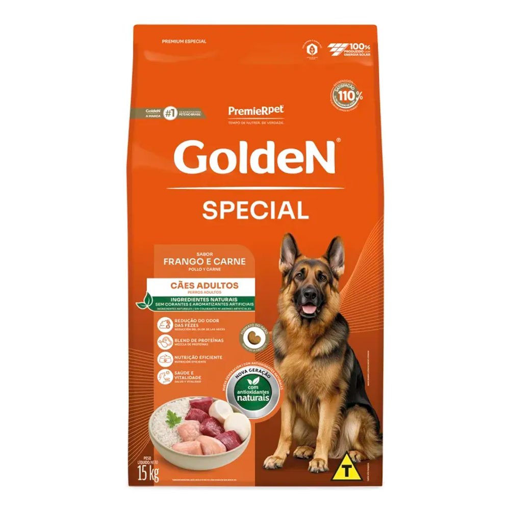 Ração Golden Special Cães Adultos Frango e Carne 15kg
