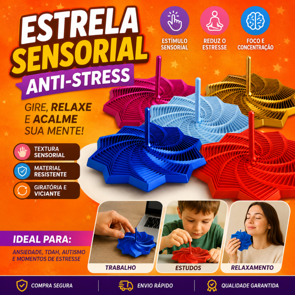 Estrela Sensorial de Brinquedo Estilo Fidget Para Desestressar/Alivio