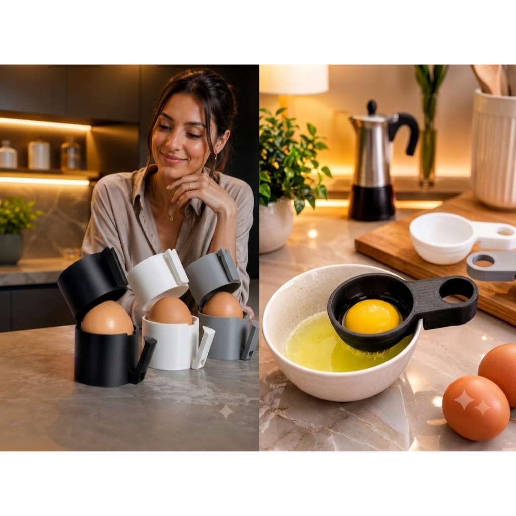 Kit Cozinha Quebra Ovo Separador Gema Clara Prático