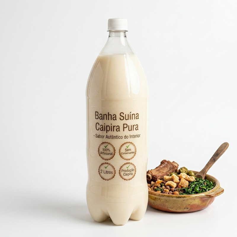 Banha Suína Caipira Artesanal 1,85kg– Banha Real |Pura | Sem Conservantes | Produção Familiar | Minas Gerais