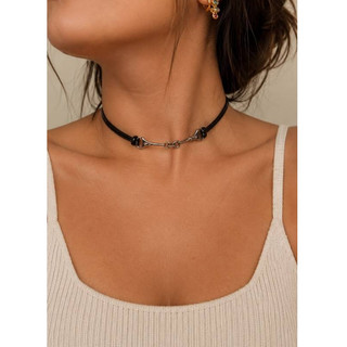 Choker Country Bridão delicado Feminino em Cordao Preto | Gargantilha Western Ajustável 36cm + Extensor 6cm b39