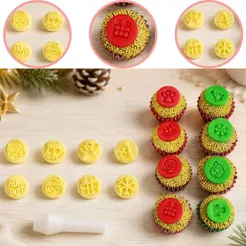 KIT CARIMBO NATAL PARA BRIGADEIRO MARCADOR BLUE STAR DESENHO PARA DOCINHO MASSA CHOCOLATE DOCE E CONFEITARIA(CHOCO)