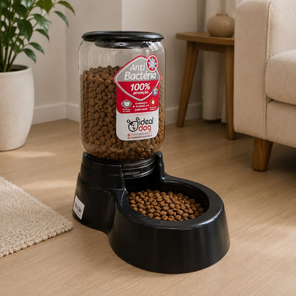 Comedouro Automático Para Cães E Gatos Travessa Para Pet Reservatório 1,5Kg Ideal Dog