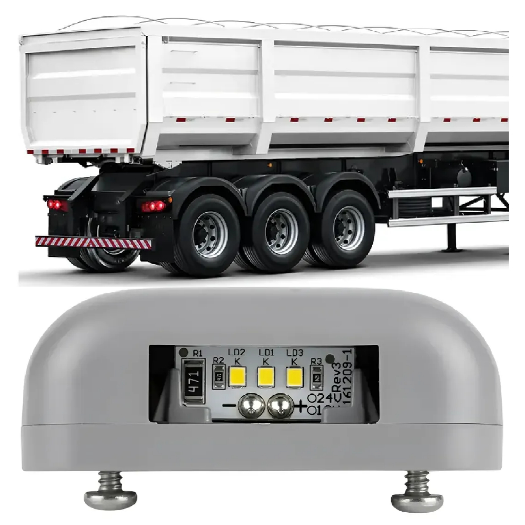 LANTERNA LUZ PLACA UNIVERSAL COM FIOS CINZA PARA CAMINHÕES CARRETAS TRAILER REBOQUE