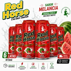 Red Horse Melancia 473ml Pack 6 12 24 Latas Energético