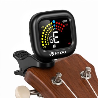 Afinador recarregável VEDO, com tela LCD de alta precisão, clipe giratório em 360°, com tela colorida, afinação rápida e