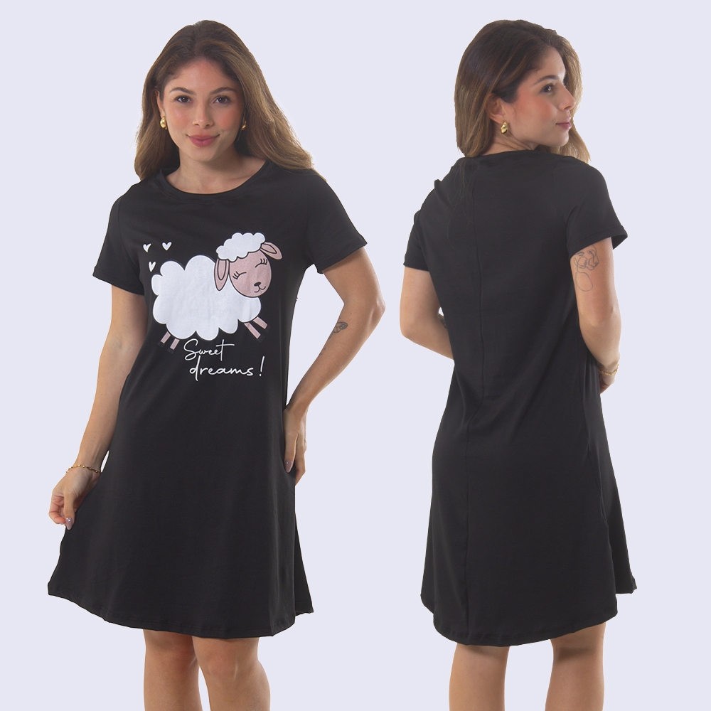 Camisola Feminina Pets Soltinha Longa Vestidinho de Dormir Moda feminina