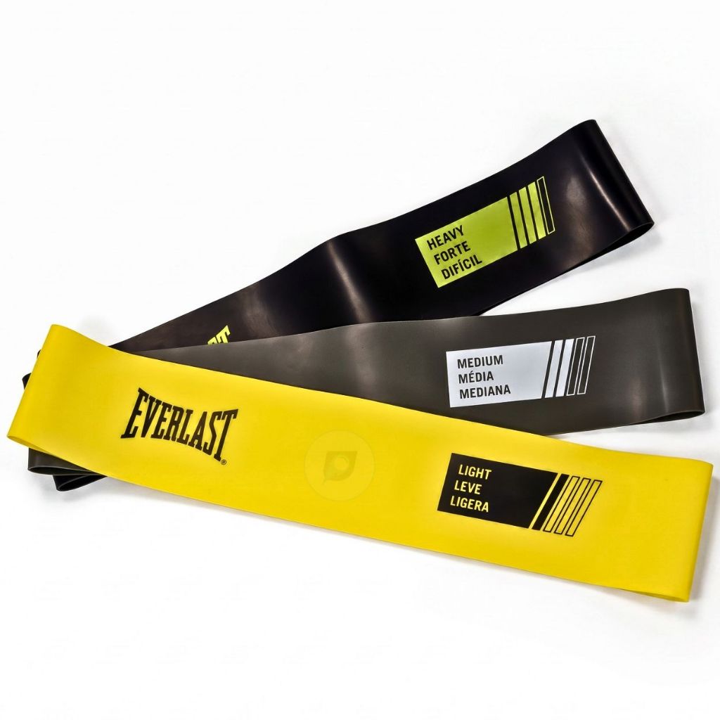 Kit Mini band Everlast Para Treino Pilates Exercícios em Casa Resistente (Fraco, Médio e Forte) · foto 2