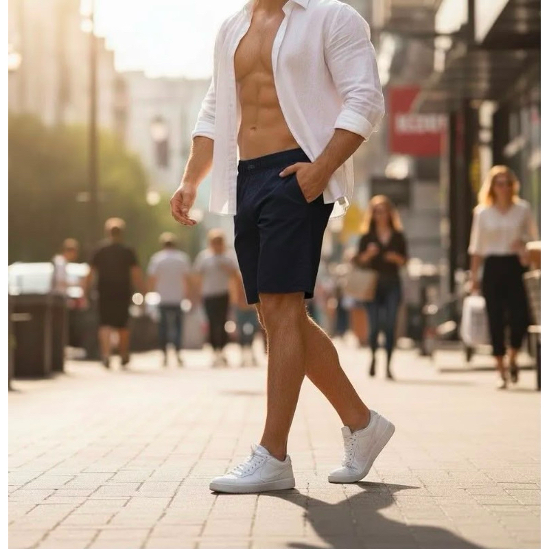 Short Masculino Tactel com Elastano Para Academia Praia Treino