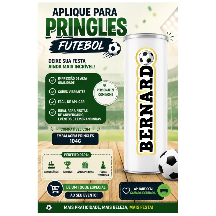 APLIQUE PARA PRINGLES - APLIQUE PERSONALIZADO PARA PRINGLES (apenas aplique, não acompanha a lata)