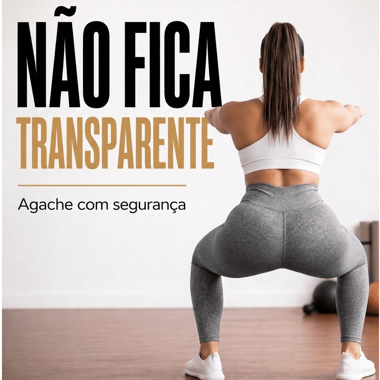 Calça Legging Feminina Cintura Alta Suplex Academia Fitness Não Transparente Cinza