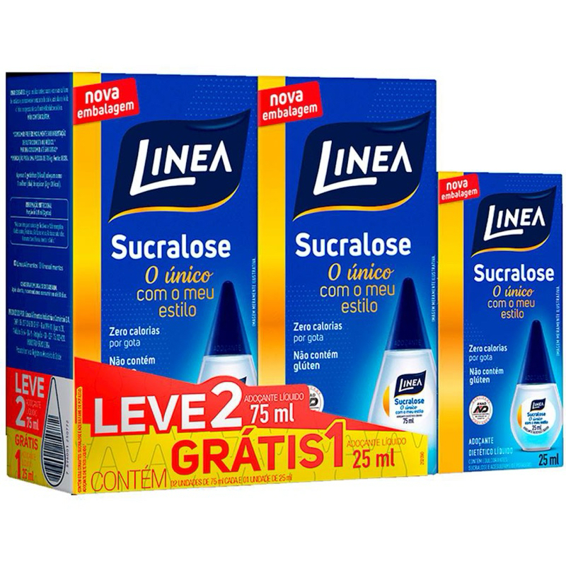 Kit Adoçante Líquido Sucralose Linea Leve 2 75ml + 1 25ml Original