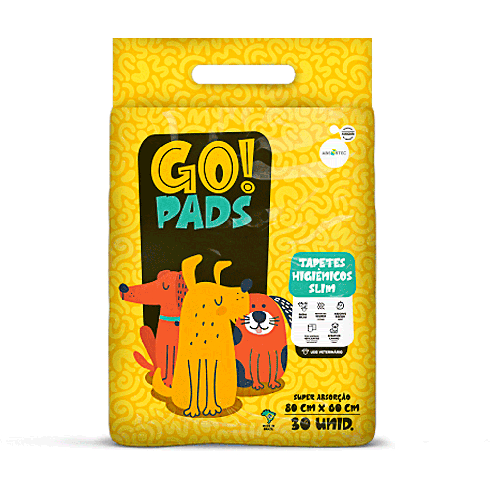 Tapete Higiênico Go Pads 80x60cm Com 30 Unidades