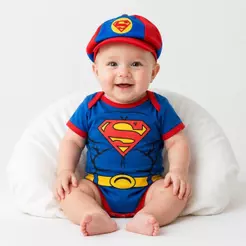 Body Superman Bebê Com Boina Mesversário Fantasia Temática Herói