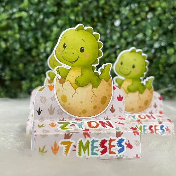 Porta Bis Duplo Dinossauro Baby Personalizado Lembrancinha Festa Infantil Pegue e Monte