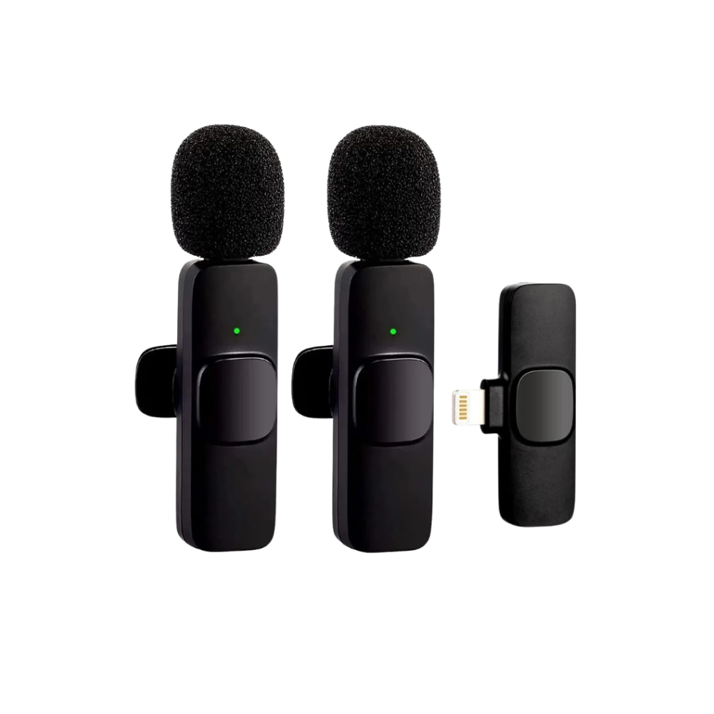 Microfone de Lapela K9 Wireless Compatível com iPhone - Plug and Play