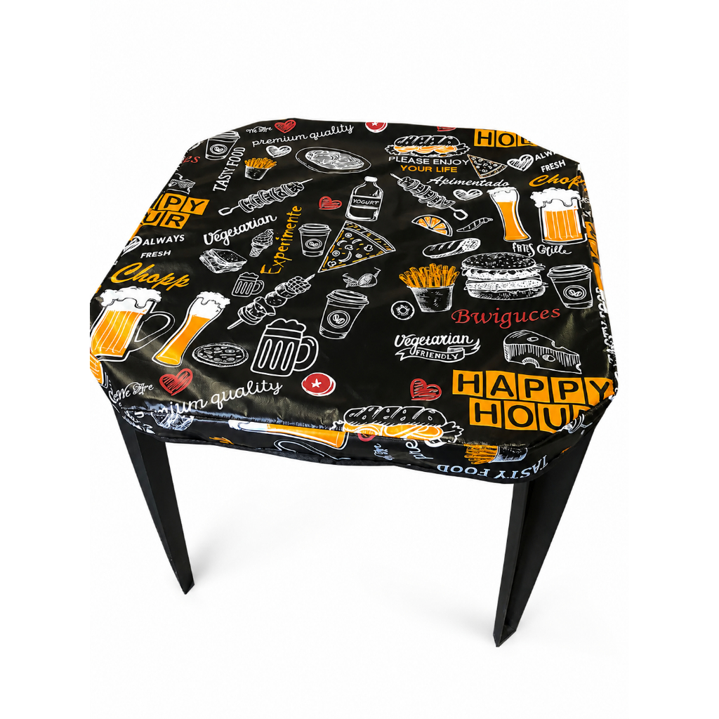 Kit 4 Capas Estampada Para Mesa De Plástico Térmico Impermeável 70x70 Bar/Restaurante/Lanche