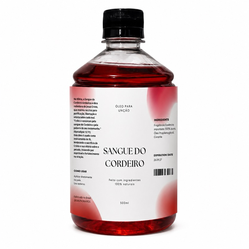 OLEO PARA UNCAO SANGUE DO CORDEIRO