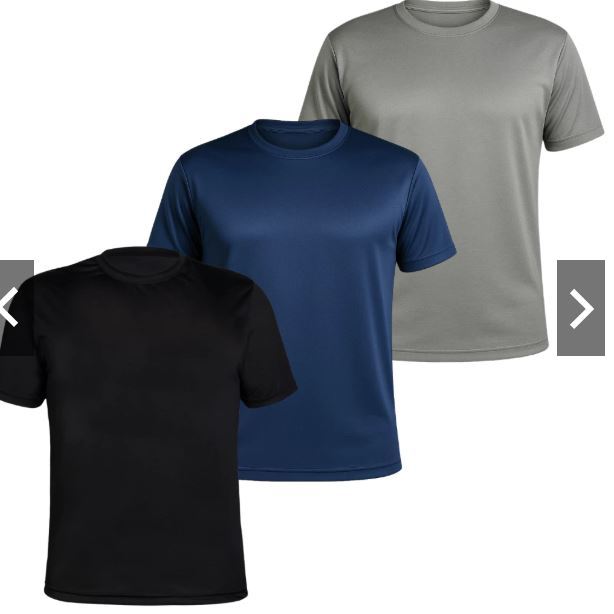 Kit 3 Camisetas Poliéster DryFit Masculina Lisa Academia Corrida Casual Esportes Confortável + 2026