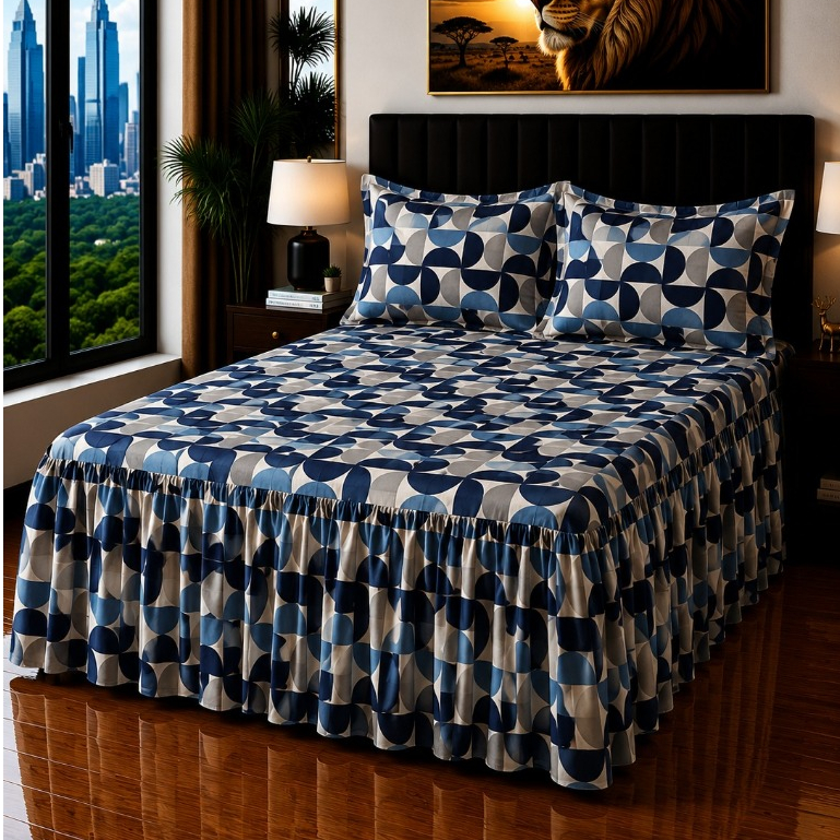 Colcha Super King E King com Babado 3.00m x300m  Toque de Algodão Aveludado Luxo Macia e Super *Oferta