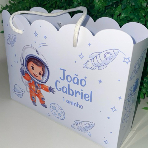 Sacolinha Surpresa ASTRONAUTA Personalizada com Nome | Lembrancinha Festa Infantil