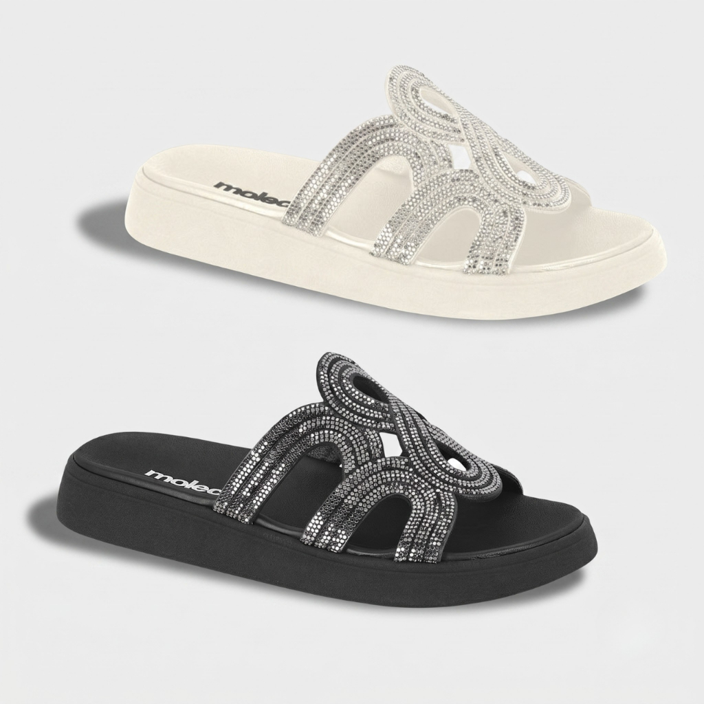 Chinelo Papete Feminina Birken Moleca Brilho Original Conforto