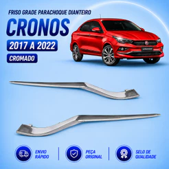Friso Grade Parachoque Dianteiro Cronos 2017 2018 2019 2020 2021 2022 Cromado