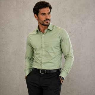 Camisa Social Microfibra Uniforme Manga Longa Trabalho Masculina Comprida Não Amassa Lisa…
