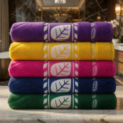 Kit 5/4 Toalhas De Banho Banhão Grandes Mácias Alta Absorção 100% Algodão Gigantes Bonitas Premium Modelo Folha