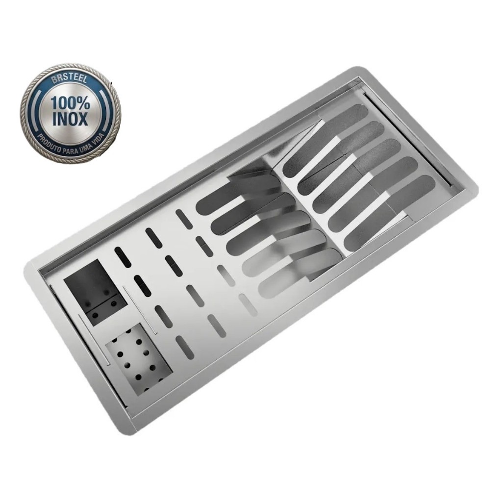 Calha Úmida Inox 304 Escorredor De Louças  Embutir Cozinha 44cm