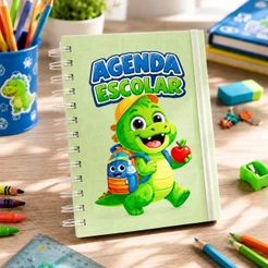 Agenda Dino Escolar Kids Infantil 2027 Crianças Creche Aula