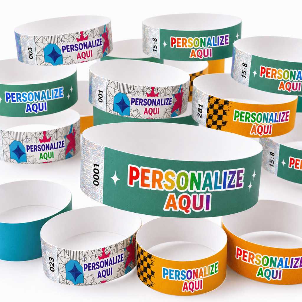Kit 300 Pulseira Colorida Personalizadas Identificação Para Eventos Baladas Show Festas