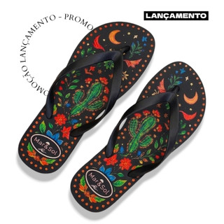Chinelo PN Sandália Feminino Branco e Azul Confortável Estiloso