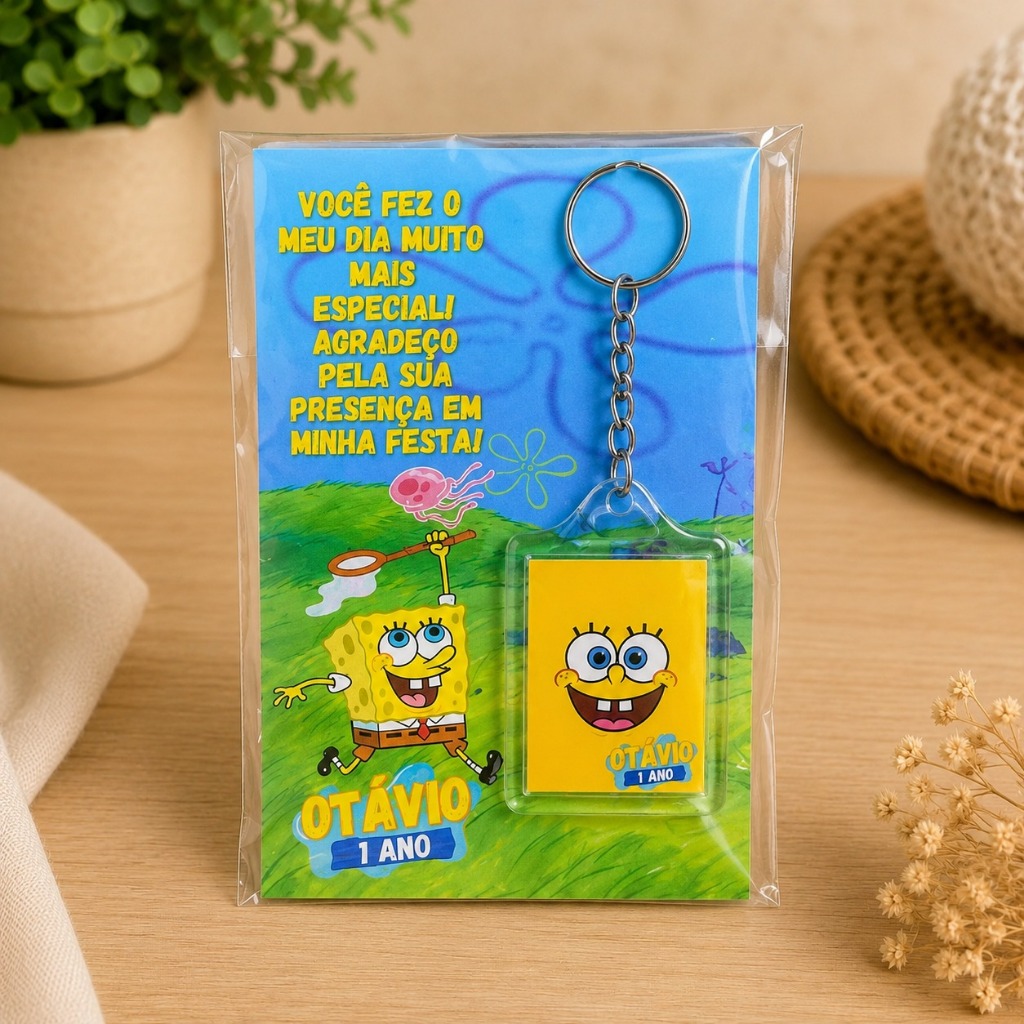 Chaveiro Personalizado BOB ESPONJA | Lembrancinhas | Festa | Aniversário | Infantil | Decoração