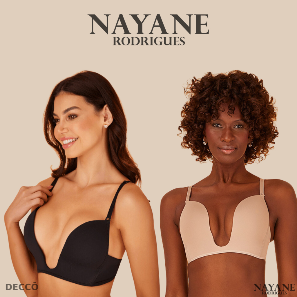 Sutiã Mágico Com Bojo Decote em U Profundo Push Up Sutien Com Efeito Silicone Da Nayane Rodrigues