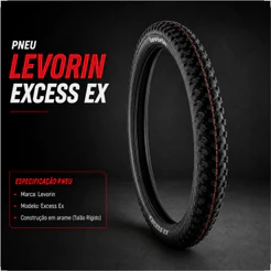 Pneu Levorin Excess Cravudo Aro 20 1.75 Ex Preto Bmx Original Bike Mtb