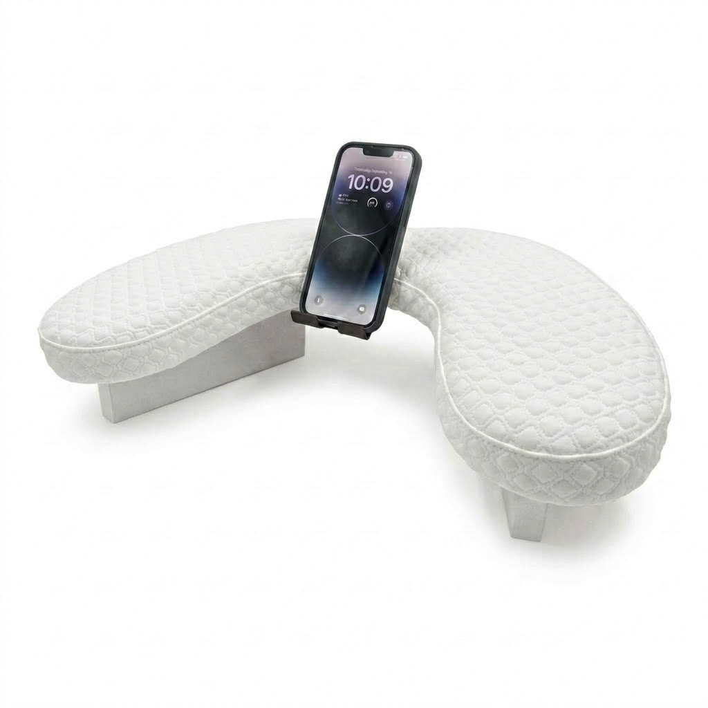 Apoio de Braço Suporte Para Mãos Manicure Nail Designer Unha - Com Suporte de Celular