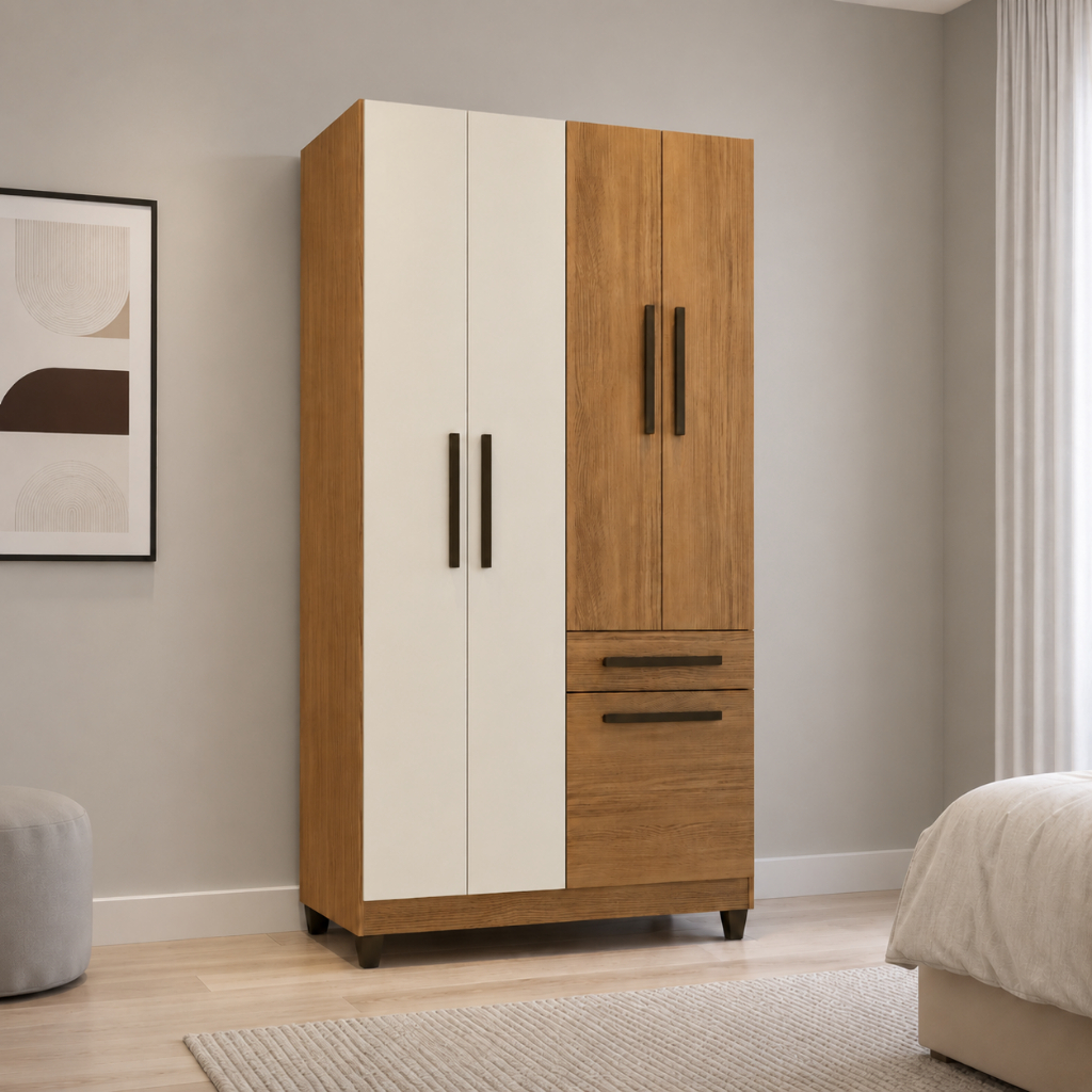 Guarda Roupa Solteiro 5 Portas 1 Gaveta Laguna Faimec
