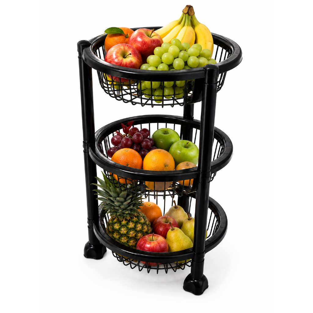 Fruteira Plástica 3 Andares Telada 12 Peças até 2kg por Andar