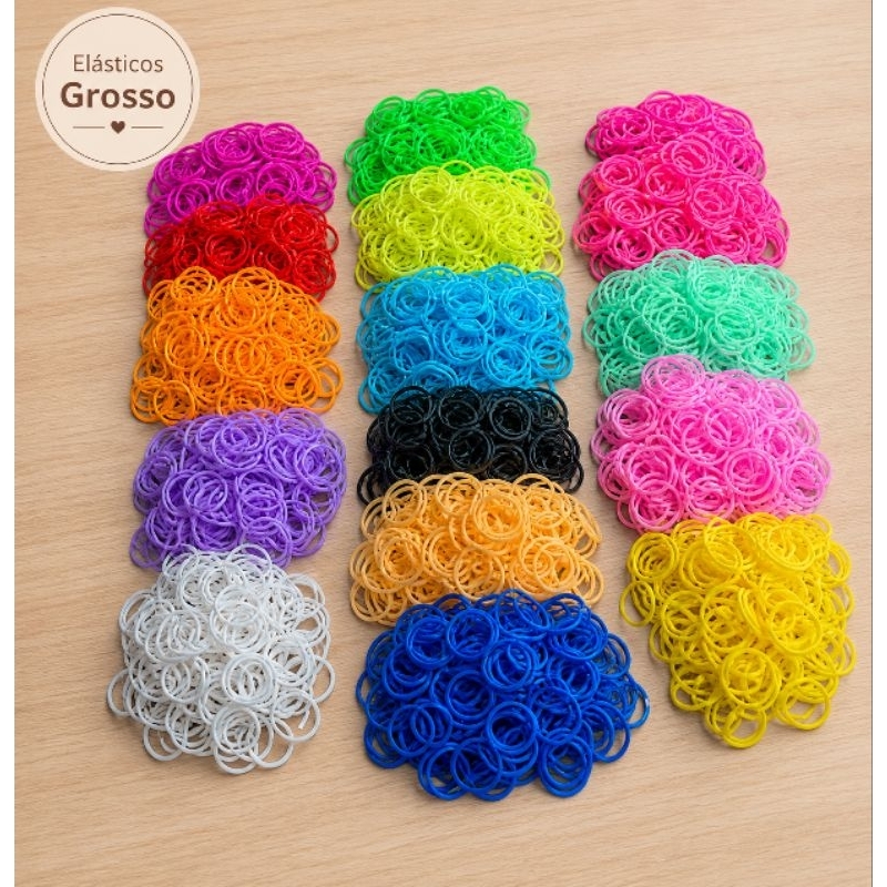2000 ELASTICOS SILICONE GROSSO  PET ( 10 CORES) PENTEADO PET, INFANTIL BANHO E TOSA PULSEIRA INFANTIL